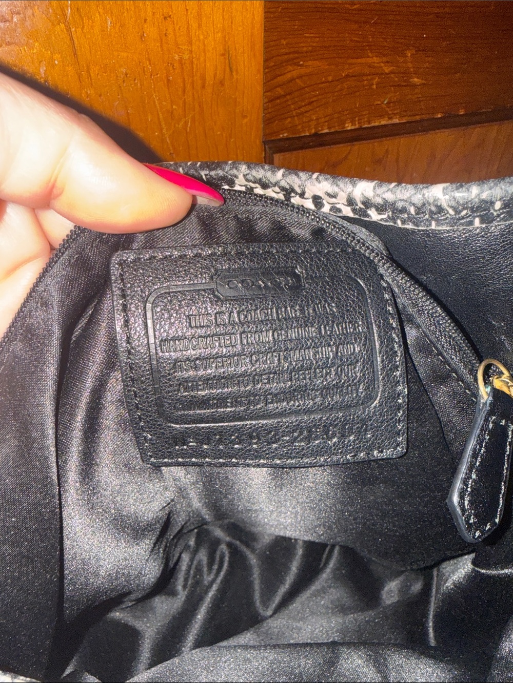 Coach Black Leather Hobo Bag with Black & White Accent Trim - Picture 2 of 3